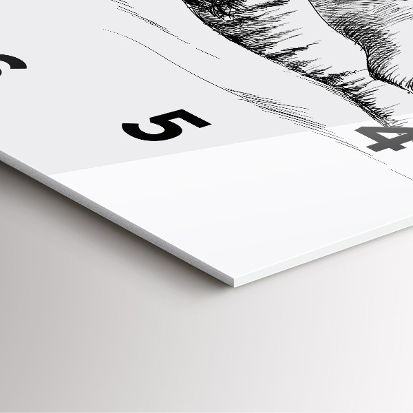 Wanduhr quadratisch mit motiv Gezeichnete Berge