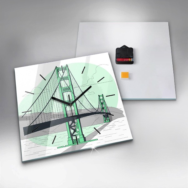 Wanduhr quadratisch mit motiv Grüne Brücke