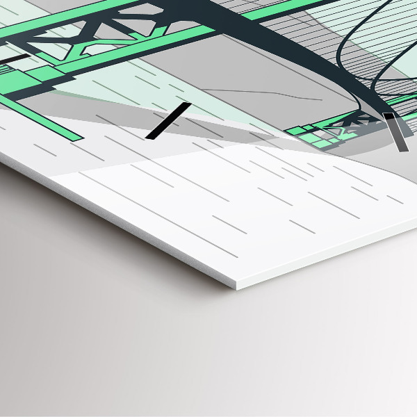 Wanduhr quadratisch mit motiv Grüne Brücke