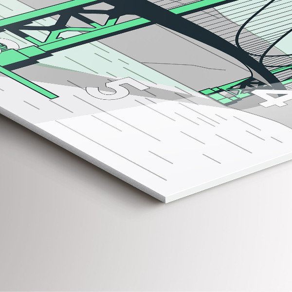 Wanduhr quadratisch mit motiv Grüne Brücke