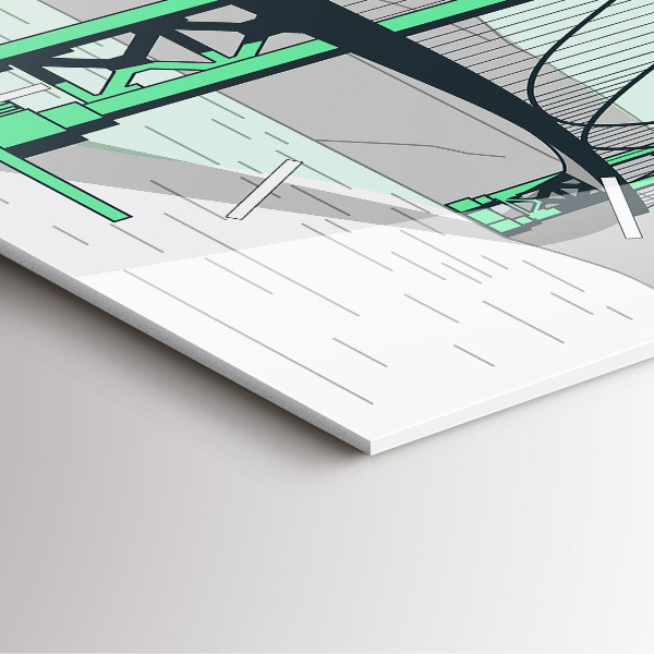 Wanduhr quadratisch mit motiv Grüne Brücke