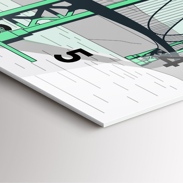 Wanduhr quadratisch mit motiv Grüne Brücke