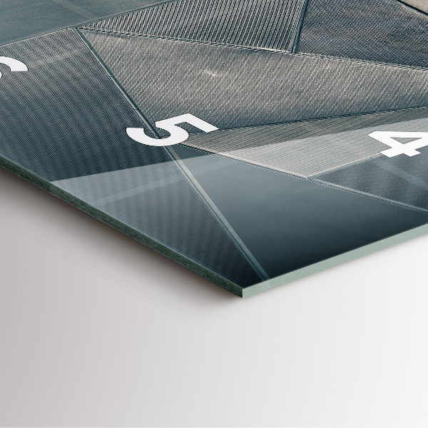 Wanduhr quadratisch Metall abstrakte Dreiecke