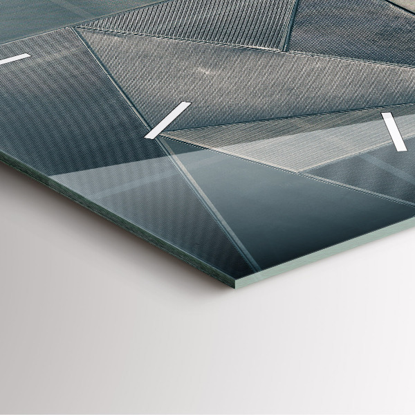 Wanduhr quadratisch Metall abstrakte Dreiecke