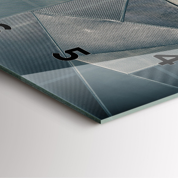 Wanduhr quadratisch Metall abstrakte Dreiecke