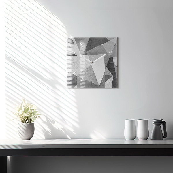Wanduhr modern quadratisch Graue geometrische Abstraktion