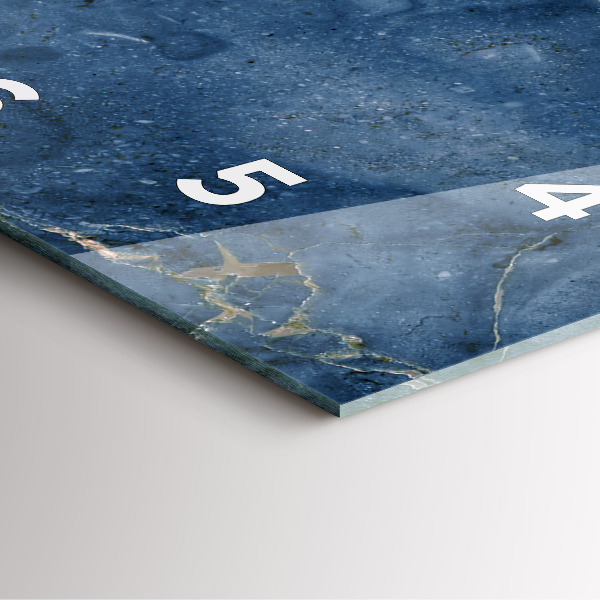 Wanduhr quadratisch Textur Blauer Marmor