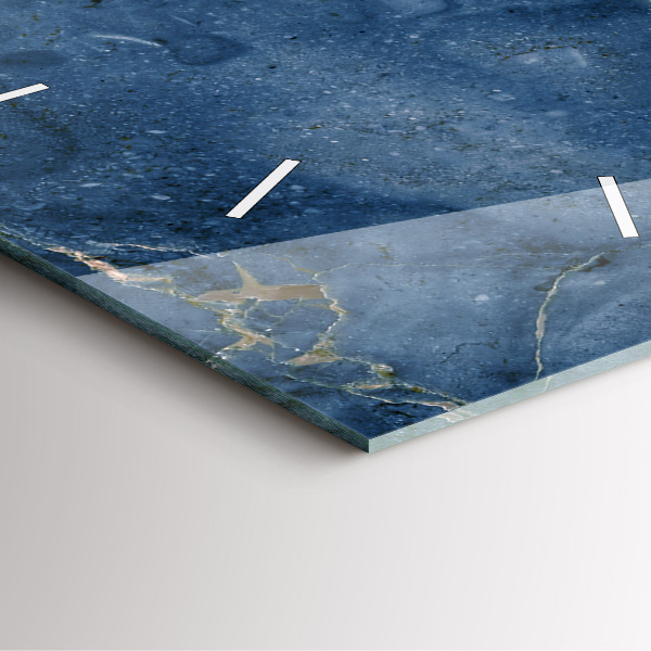 Wanduhr quadratisch Textur Blauer Marmor