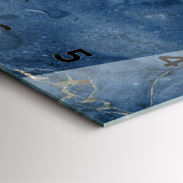 Wanduhr quadratisch Textur Blauer Marmor