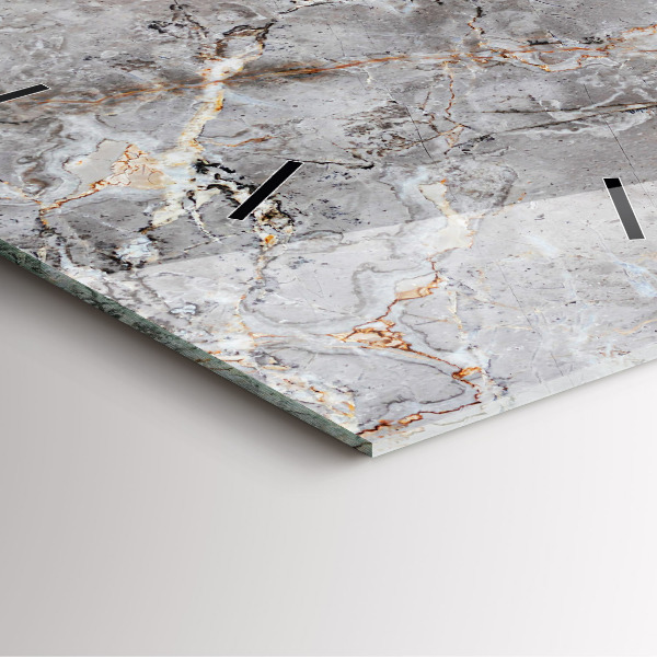 Wanduhr quadratisch Grauer Granit-Marmor-Stein