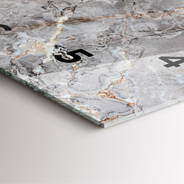 Wanduhr quadratisch Grauer Granit-Marmor-Stein