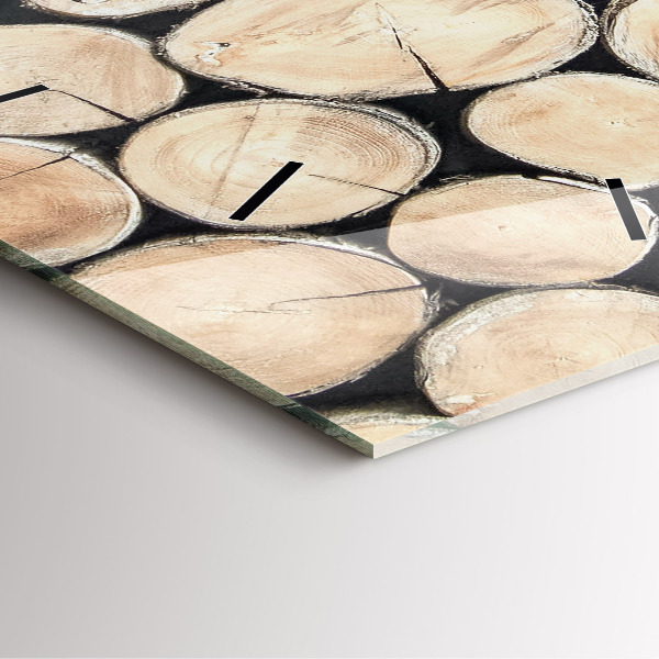 Wanduhr quadratisch Abgeschnittene Baumstümpfe