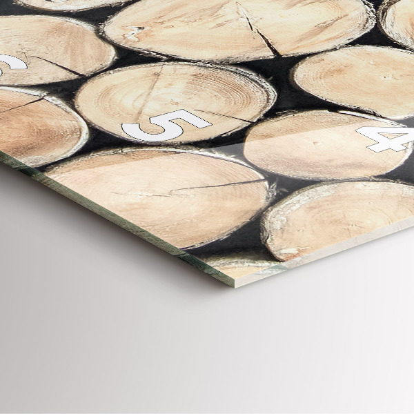 Wanduhr quadratisch Abgeschnittene Baumstümpfe