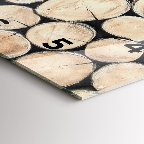 Wanduhr quadratisch Abgeschnittene Baumstümpfe