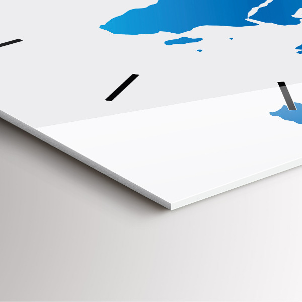 Wanduhr quadratisch Weltkarte