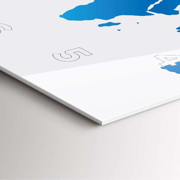 Wanduhr quadratisch Weltkarte