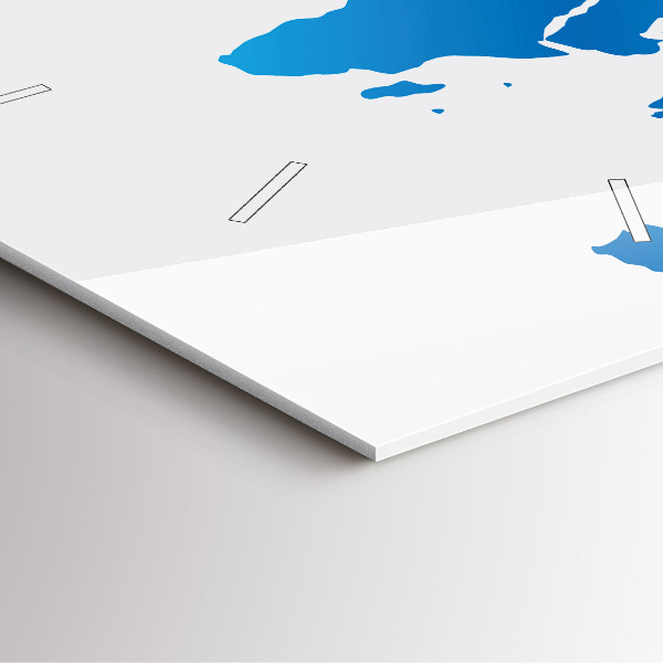 Wanduhr quadratisch Weltkarte