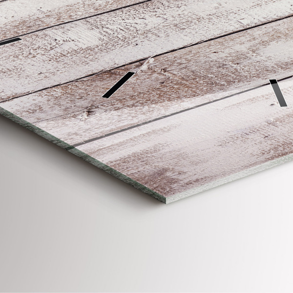 Wanduhr modern quadratisch Helle Holzbretter