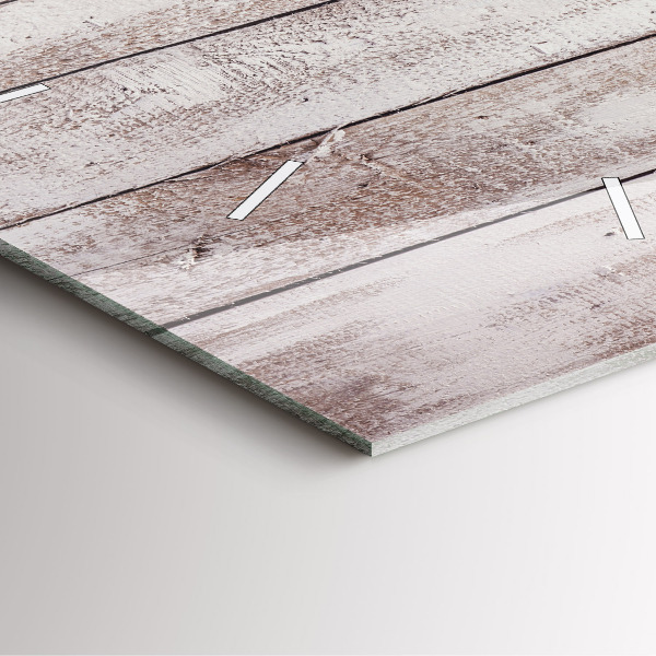 Wanduhr modern quadratisch Helle Holzbretter