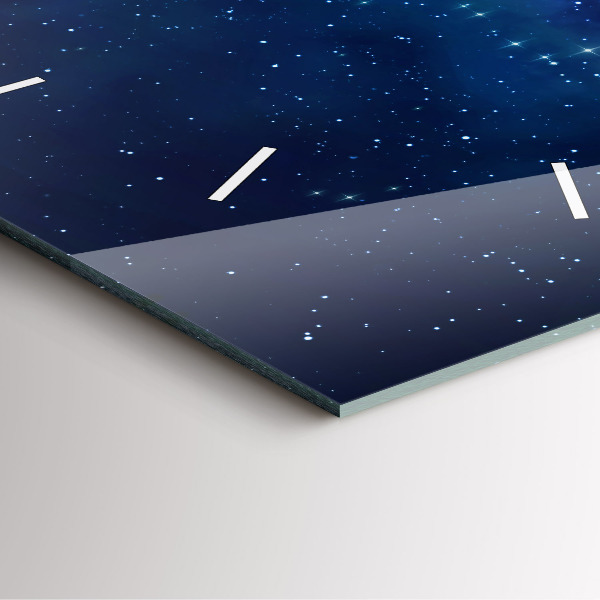 Wanduhr quadratisch Dunkler Sternenhimmel