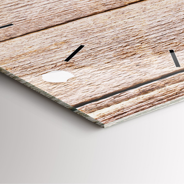 Wanduhr modern quadratisch Blumen auf Holz