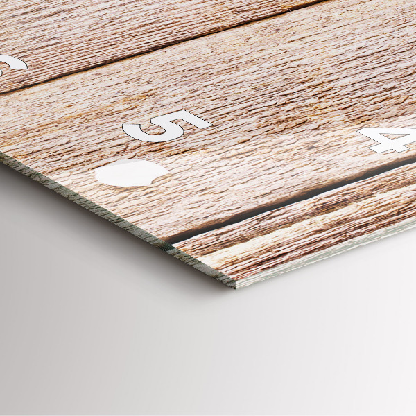 Wanduhr modern quadratisch Blumen auf Holz