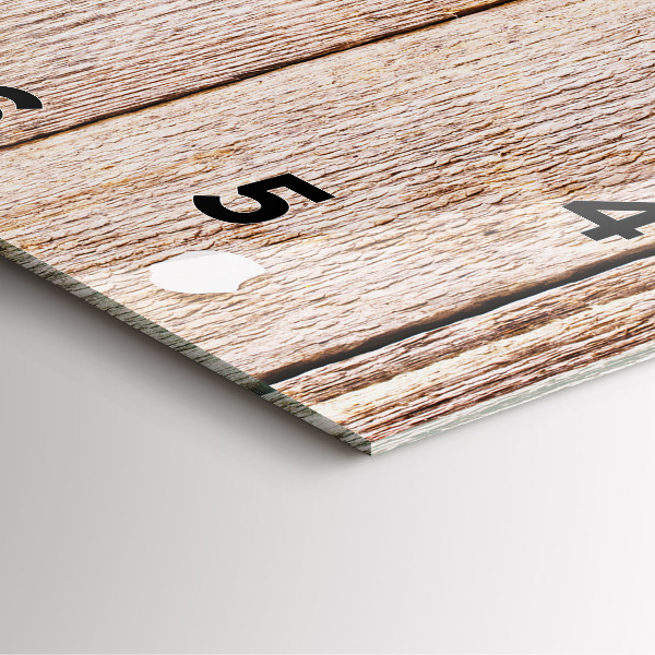 Wanduhr modern quadratisch Blumen auf Holz