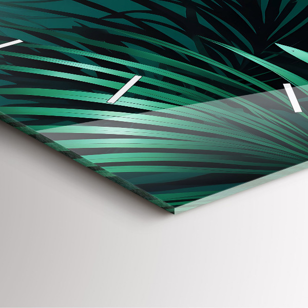 Wanduhr quadratisch Tropische Blätter