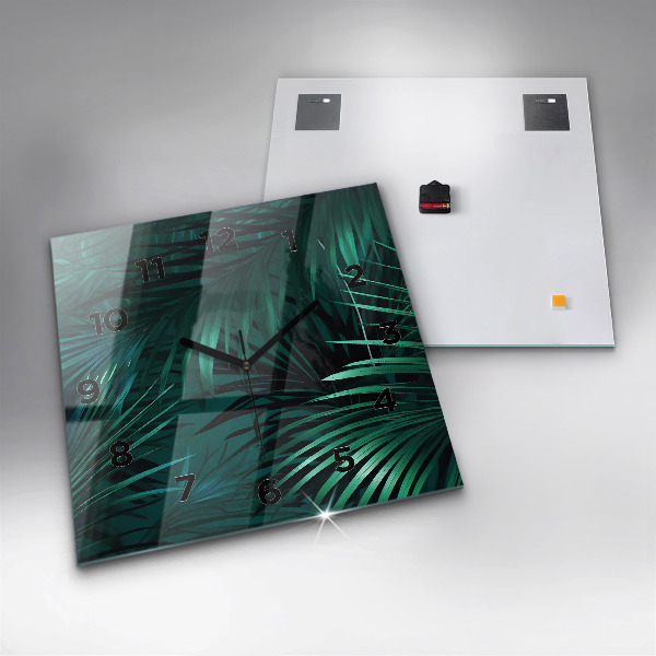 Wanduhr quadratisch Tropische Blätter