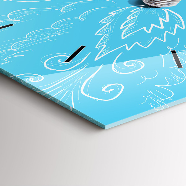 Wanduhr quadratisch mit motiv Glühbirne Zeichnung