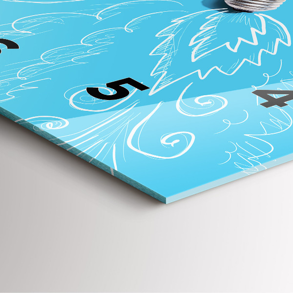 Wanduhr quadratisch mit motiv Glühbirne Zeichnung