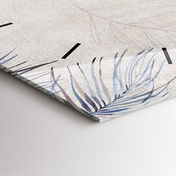 Wanduhr modern quadratisch Palmenblatt