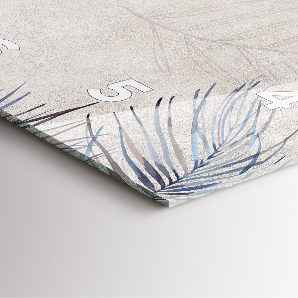 Wanduhr modern quadratisch Palmenblatt