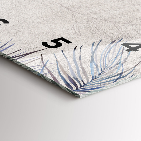 Wanduhr modern quadratisch Palmenblatt