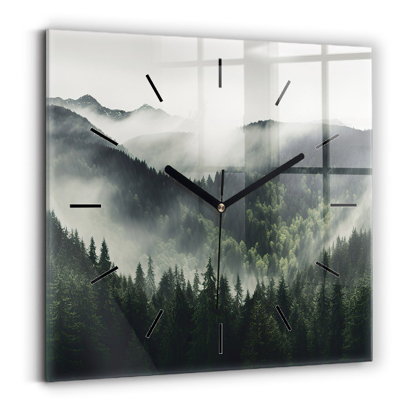 Wanduhr quadratisch mit motiv Wald-Landschaft