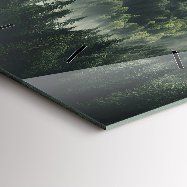 Wanduhr quadratisch mit motiv Wald-Landschaft