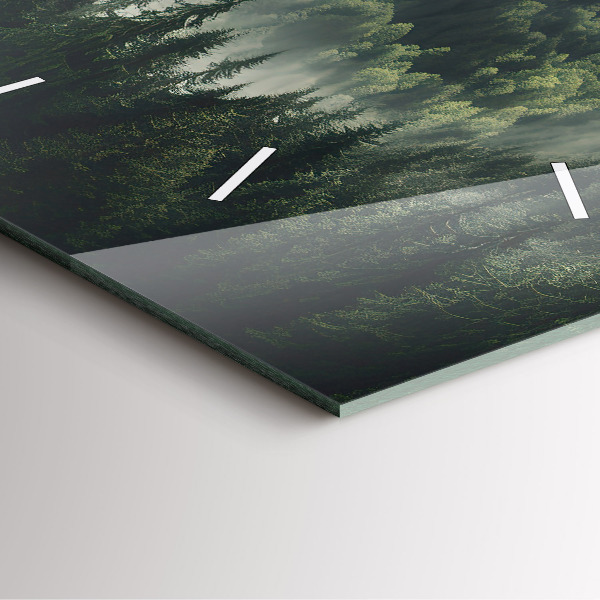 Wanduhr quadratisch mit motiv Wald-Landschaft