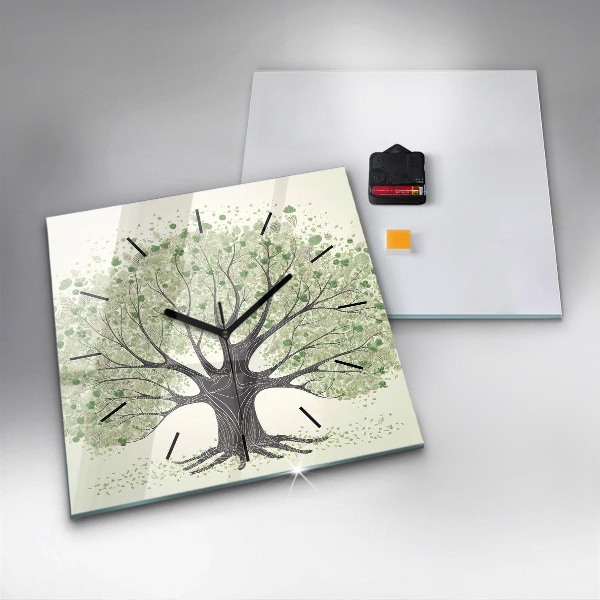 Wanduhr quadratisch mit motiv Großer Baum Natur