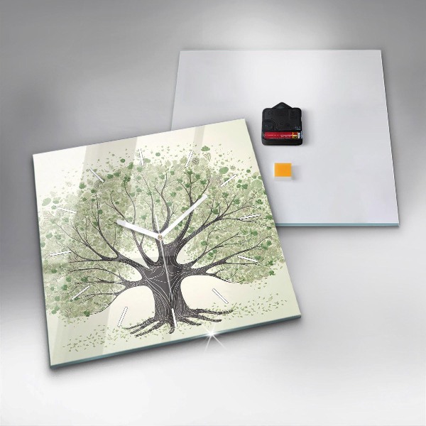 Wanduhr quadratisch mit motiv Großer Baum Natur