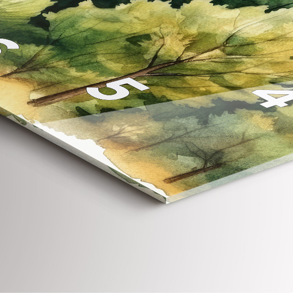 Wanduhr modern quadratisch Landschaftlicher Wald