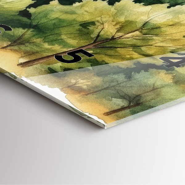 Wanduhr modern quadratisch Landschaftlicher Wald