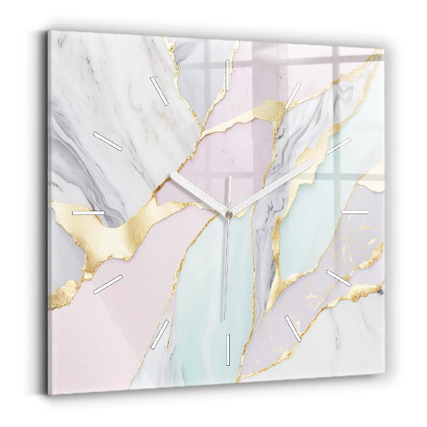 Wanduhr quadratisch Marmor-Muster