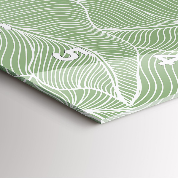 Wanduhr modern quadratisch Natur Blattmuster