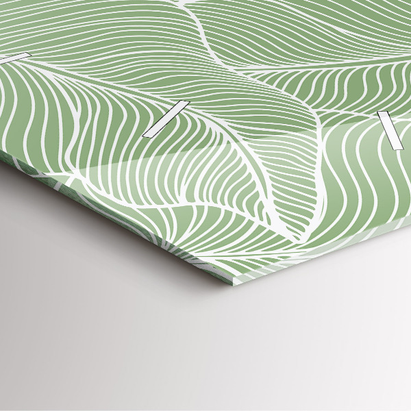 Wanduhr modern quadratisch Natur Blattmuster