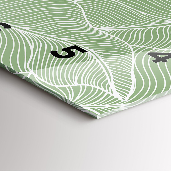 Wanduhr modern quadratisch Natur Blattmuster