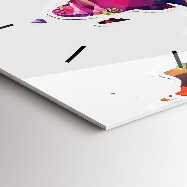 Wanduhr modern quadratisch Weltkarte Dreiecke