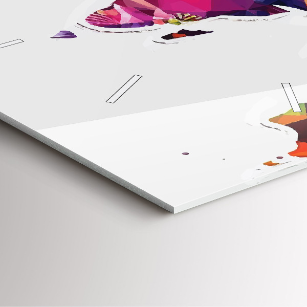 Wanduhr modern quadratisch Weltkarte Dreiecke