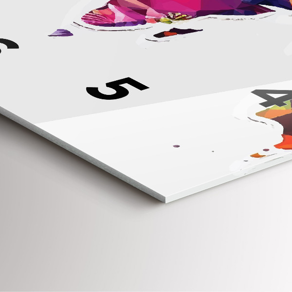 Wanduhr modern quadratisch Weltkarte Dreiecke