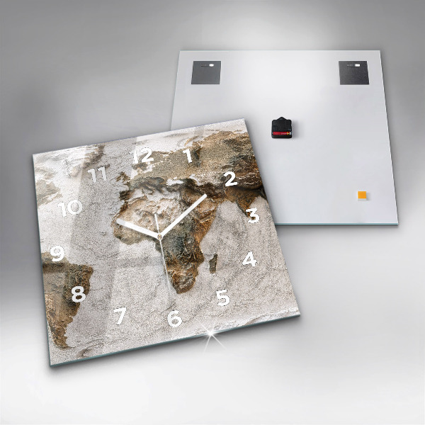 Wanduhr quadratisch mit motiv Alte Weltkarte