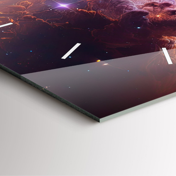 Wanduhr quadratisch Kosmische Welt der Sterne